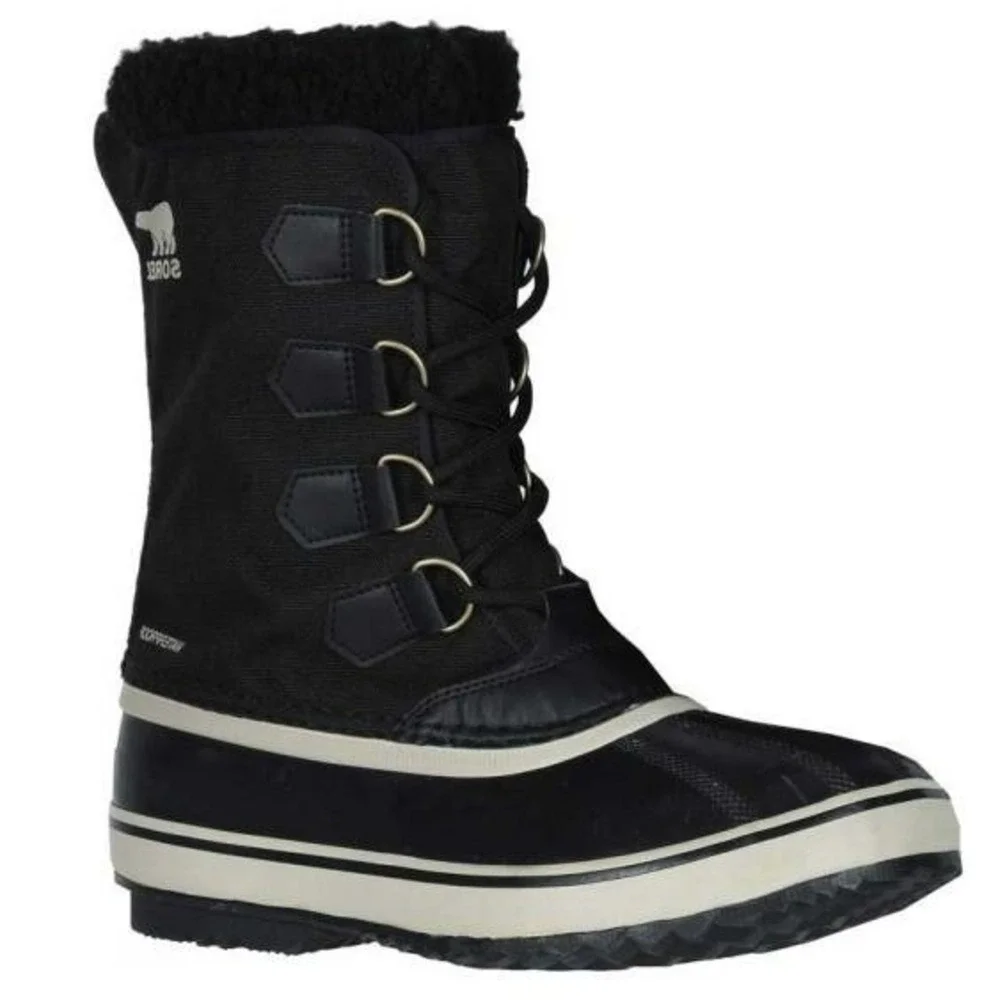 Sorel NIB 1964 Pac Nylon Waterproof Snow‎ Boots Black, Ancient Fossil Men Sz 10